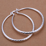 Sterling Silver Plated  Hoop Pierced Earrings L2