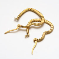 Heart 304 Stainless Steel Hoop Earrings Gold 27x23x2mm Pin 1x0.5mm  P618