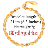 Gold Plated  Bracelet Beads Party Men's Unisex L67