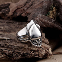 Stainless Steel  Gothic Biker Tribal Ring Black Men's Unisex Alien Teeh B198