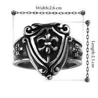 Stainless Steel  Biker Tribal Ring Black Men's Unisex Cross Fleur De Lis B197