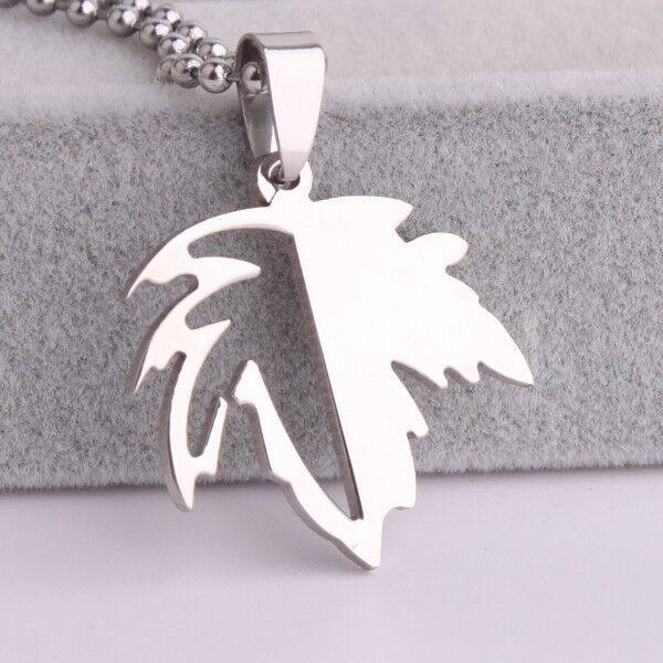 316L Stainless Steel Pendant  1.16X1.13 Inch Mapple Leaf   Necklace 22" B138