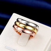 Rose Gold Platinum Plated Tri Color Fashion Ring For Women B169