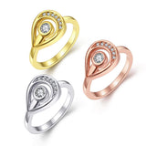 Rose Gold Platinum Plated Fashion Ring AAA Zirconia Women B256