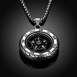 Stainless Steel Necklace Pendant Star Of David Biker 23" 3.5MM Lobster B251
