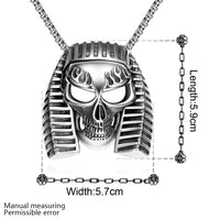 Stainless Steel Necklace Pendant Egypt Pharaoh Biker 23" 3.5MM Lobster B213