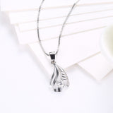 Sterling Silver Necklace Pendant Drop AAA Zirconia 18" 1MM Lobster Clasp B455