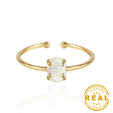 Opal Cuff Ring Environmental Brass Findings Gold Adjustable 17.5mm P388