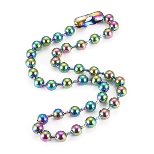 Stainless Steel Necklace Connectors Rainbow Multi-color 24.8 inches 63cm Z668