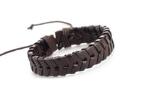 Genuine & PU Leather Handmade Bracelet Men's Unisex Wrap Tribal H257