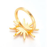 304 Stainless Steel Finger Rings Sun Gold Size 7 17mm  A37