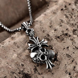 Stainless Steel Necklace Pendant Cross Biker Gothic 23" 3MM Lobster Clasp B222