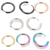 Stainless Steel Hoop Earrings Rose Gold Purple Black Huggie 1" Pin 1mm  P623
