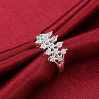 Sterling Silver Plated Fashion Ring AAA Zirconia Women B405