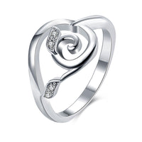 Sterling Silver Plated Fashion Ring AAA Zirconia Women B409