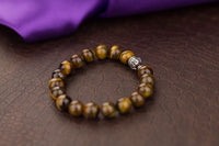 Natural Gemstone Stretch Bracelets, Buddhist Bracelets, with Tibetan Style