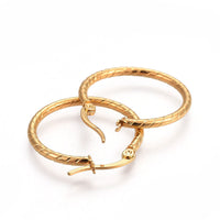 304 Stainless Steel Hoop Earrings Gold 27x25x2mm 1.2x0.7mm P149