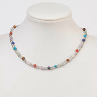 Chakra Gemstone Multi-Strand Necklace Stainless Steel Lobster 13" Z506