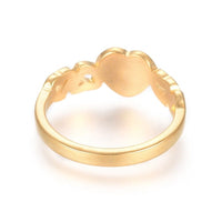 Valentine's Day 304 Stainless Steel Ring Heart Gold Size 5~9 15~19mm Z682