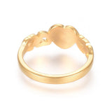 Valentine's Day 304 Stainless Steel Ring Heart Gold Size 5~9 15~19mm Z682