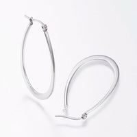 Stainless Steel Hoop Earrings Yellow Gold Silver 1.2" to 2.4" Pin 0.7x1mm  P563