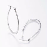 Stainless Steel Hoop Earrings Yellow Gold Silver 1.2" to 2.4" Pin 0.7x1mm  P563