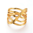 304 Stainless Steel Finger Rings Gold Size 7 17mm  A18