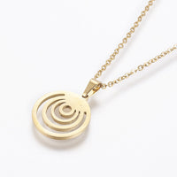 Stainless Steel Set Earring Pendant Necklace Vortex Gold 18" P831