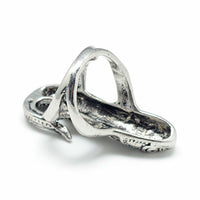 Alloy Finger Ring Gecko Adjustable Antique Silver Size 9 Adjustable 19mm P431