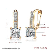 Yellow Gold Plated Earrings  Hoop Huggies AAA Zirconia  Latch Back Clasp L551