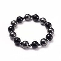 Necklace Stretch Bracelet Earrings Set Magnetic Hematite Natural Agate 20" P753