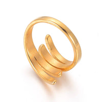 304 Stainless Steel Finger Rings Gold Size 7 17mm  A19