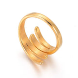304 Stainless Steel Finger Rings Gold Size 7 17mm  A19