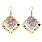 Yellow Gold Platinum Plated Earrings Chandelier Fish Hook Clasp L627