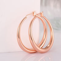 Rose Gold Latch Back Hoop Bali Earrings L124