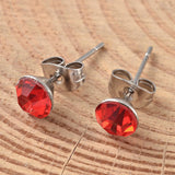 304 Stainless Steel Grade A Rhinestone Ear Studs 17x6mm Pin 0.7mm 6pair/box P338