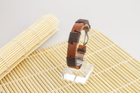 Genuine Leather Handmade Bracelet Mens  Unisex  Wrap Tribal Brown  H95