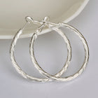 Sterling Silver Plated  Hoop Pierced Earrings L3