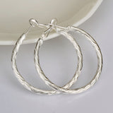 Sterling Silver Plated  Hoop Pierced Earrings L3