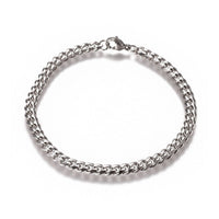 Curb Chain Twisted Bracelet  Stainless Steel Racelsts Lobster Silver 8" A60