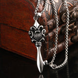 Stainless Steel Necklace Pendant  Biker Gothic 19" Inches 2MM Lobster Clasp B207