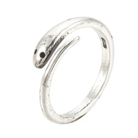 Adjustable Alloy Finger Ring Snake Antique Silver Size 6 Adjustable 16mm P394