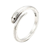 Adjustable Alloy Finger Ring Snake Antique Silver Size 6 Adjustable 16mm P394