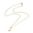 Stainless Steel Pendant Necklace  Zirconia Chain Lobster Moon Gold 17.5" A224