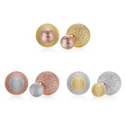 Rose Yellow Gold Platinum Plated Earrings Stud Push Back Clasp L642