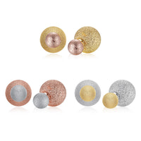 Rose Yellow Gold Platinum Plated Earrings Stud Push Back Clasp L642