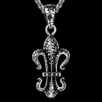 Stainless Steel Necklace Pendant Cross Biker Gothic 23" 3.5MM Lobster Clasp B224