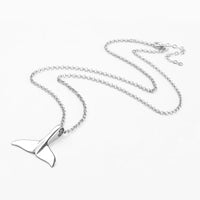 Stainless Steel Pendant Necklaces Pendant Lobster Clasps Whale Tail 21.6" P370