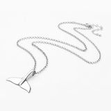 Stainless Steel Pendant Necklaces Pendant Lobster Clasps Whale Tail 21.6" P370