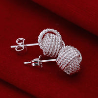 Sterling Silver Plated Ball Stud Earrings L28